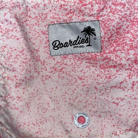 BOARDIES Swim Shorts Trunks - Size Small S - Pink Splatter- 6" inseam BAGGIES - Picture 3 of 4
